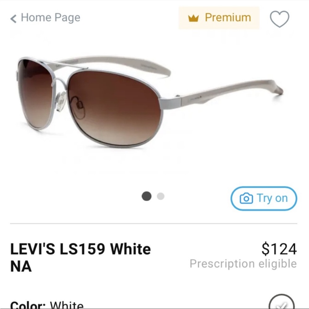 LEVI’S Aviator Sunglasses White Gradient Brown Lens - Picture 2 of 16
